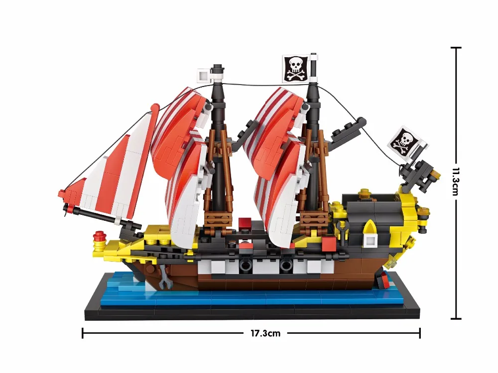 LoZ мини Конструкторы пиратский корабль для детей черный жемчуг модель комплект