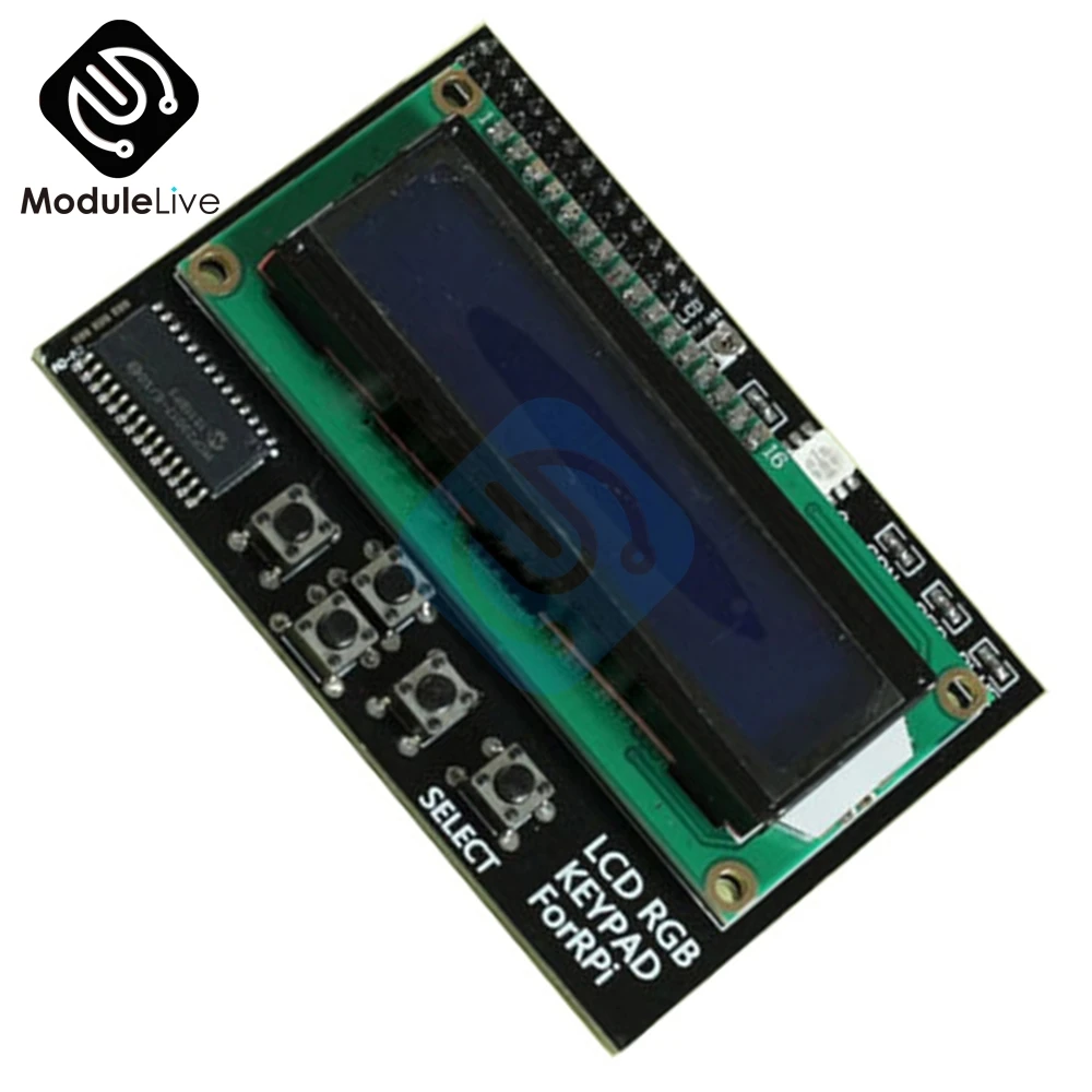 I2C межсоединений интегральных схем Интерфейс 1602 16x2 RGB синий Подсветка символьный светодиодный дисплей Щит Плата расширения для Raspberry Pi