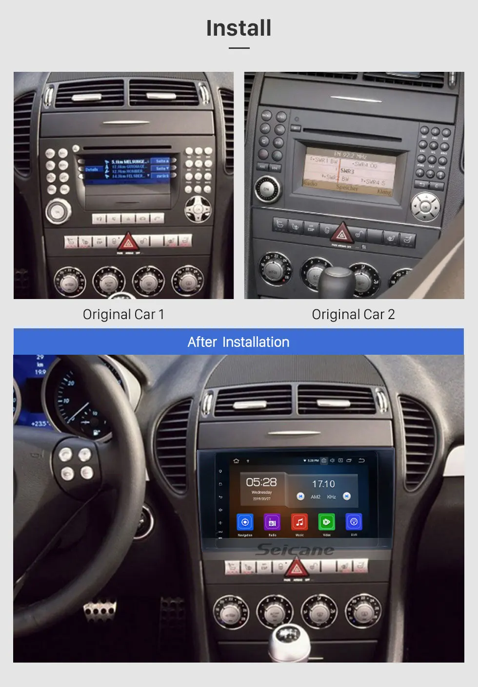 Seicane Android 9,0 ips автомобильный блок gps стерео для 2000-2011 Mercedes SLK класса R171 SLK200 SLK280 SLK300 SLK55 Авторадио плеер