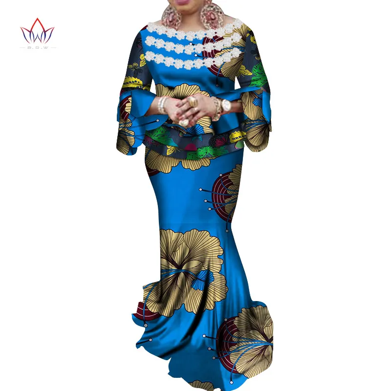 African Women Crop Skirt Top Plus Size Dashiki 2 Piece Set African Clothes for Women Cotton Print Wax Suit for party WY4578