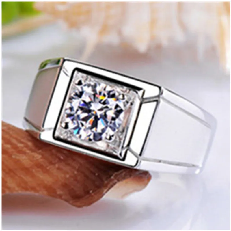 5 мм Ширина 0.5Ct круглое кольцо с натуральным косынком синтетический человек