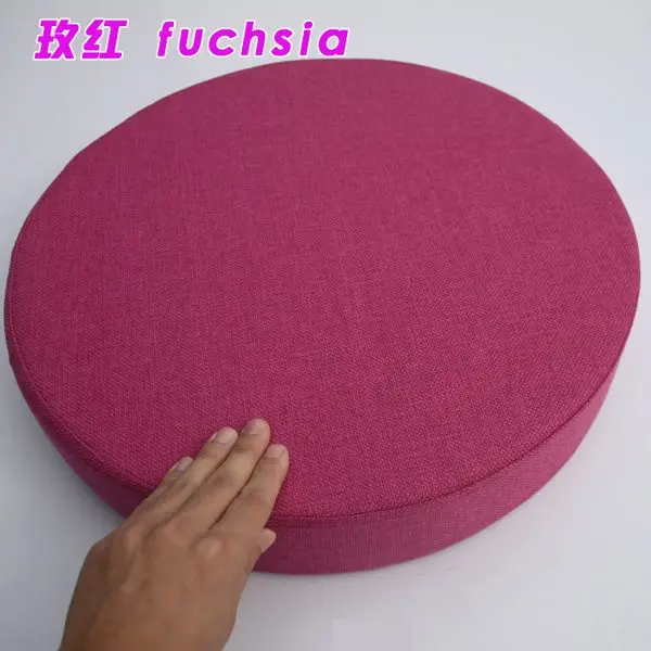 Новая льняная подушка, круглая подушка из пены, подушка для дивана, стула, подушка для сидения, Подушка для стула, подушки для офисных транспортных средств, круглая подушка для дома - Цвет: fuchsia