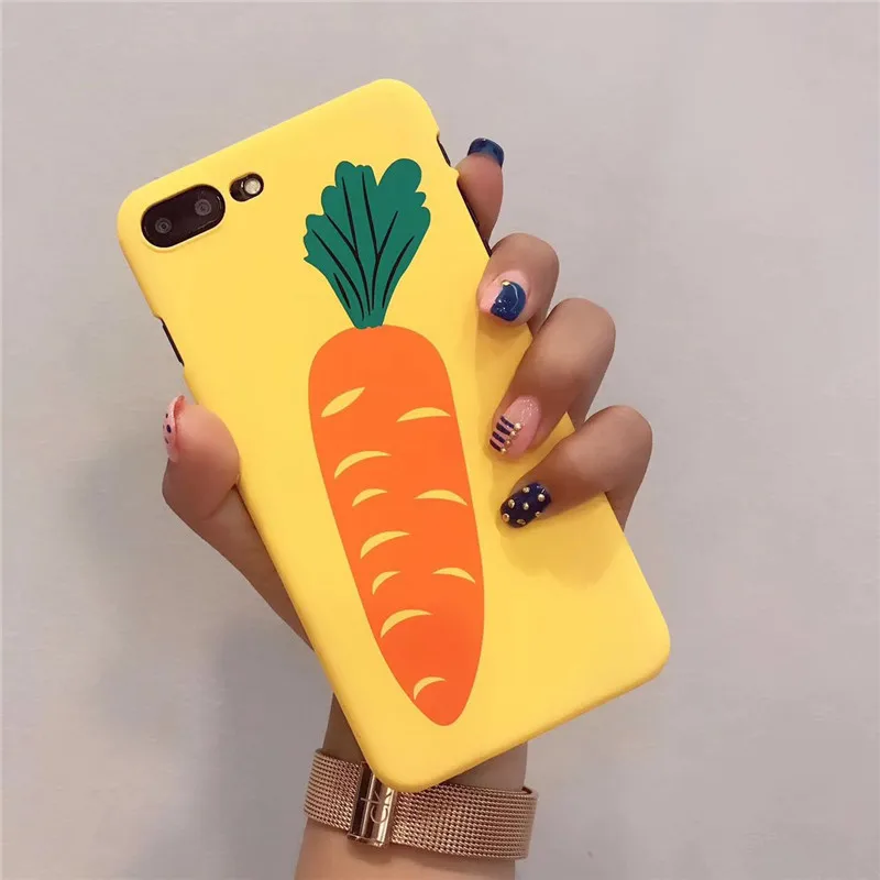 Милый мультфильм для фруктов моркови корейский чехол телефона iPhone 7 Puls 6 6S 8 X XS MAX XR