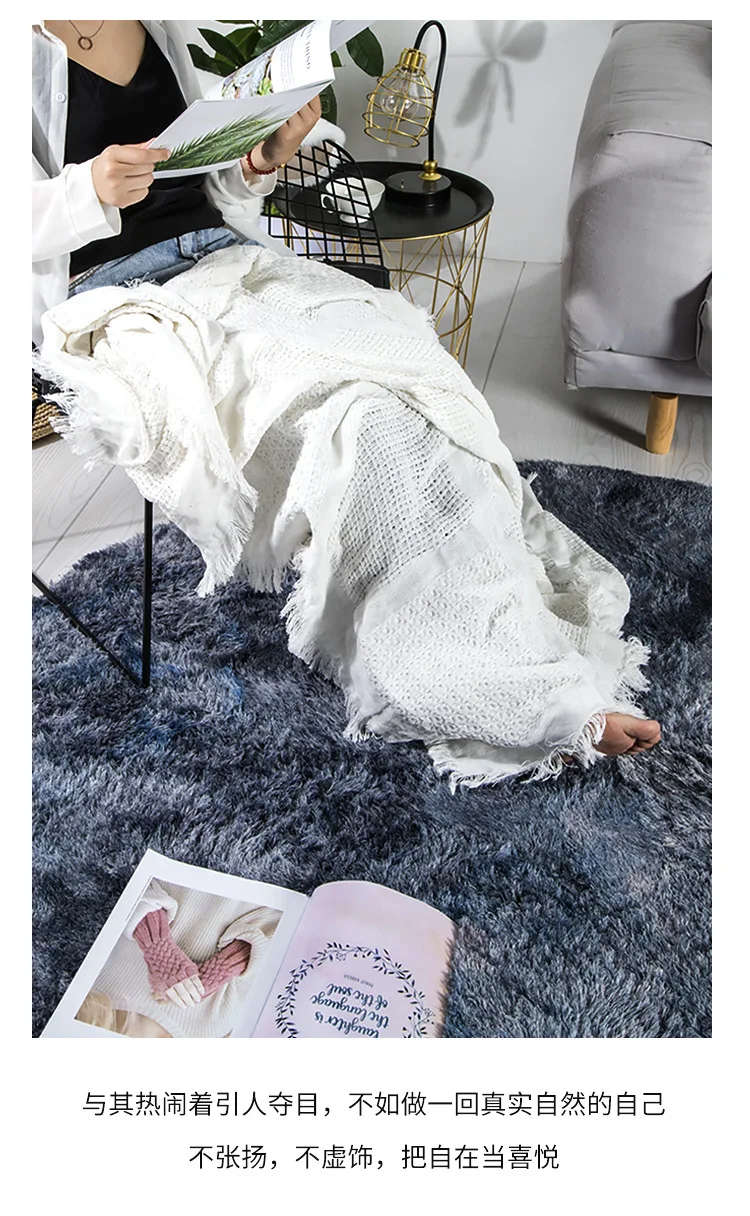 New Motley Plush Round Soft Carpets for Living Room Bedroom Fluffy Rugs Home Decor Shaggy Carpet Cloakroom Tea Table Floor Mats