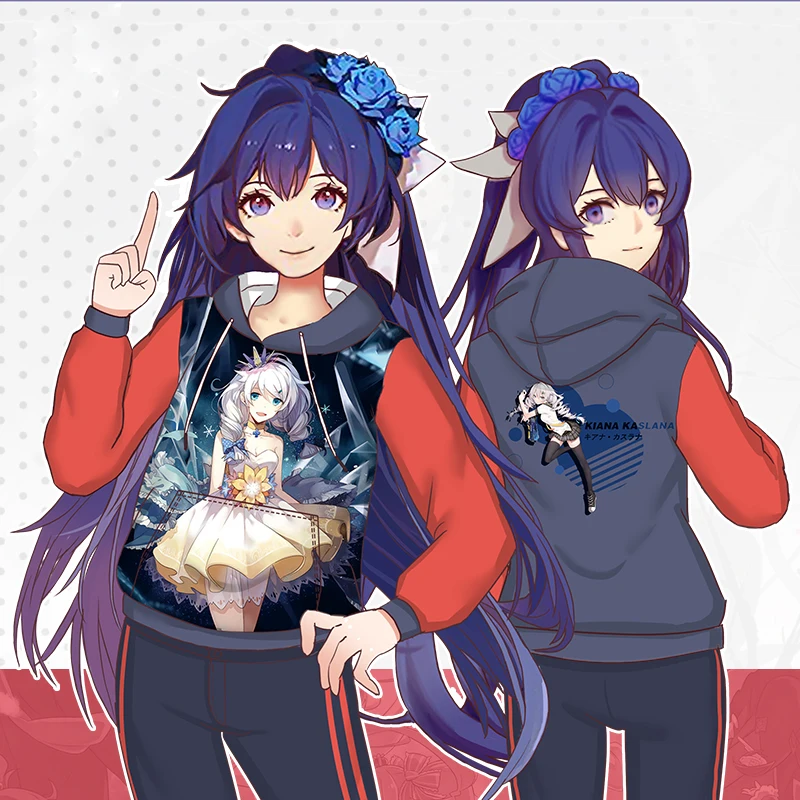 Модная толстовка с капюшоном аниме Honkai Impact 3 Yae Sakura полноцветный пуловер принтом