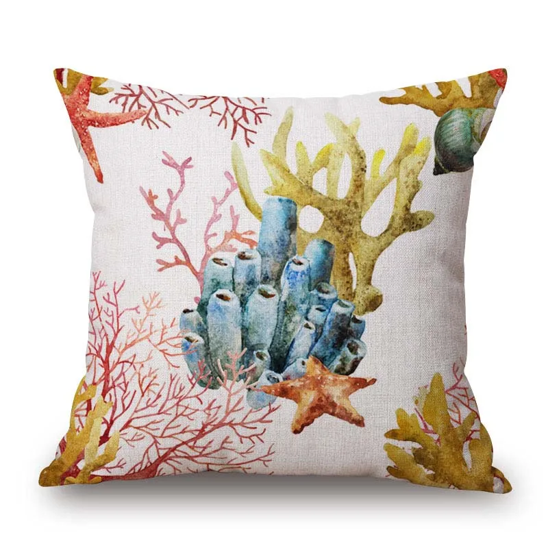 Чехлы для подушек декоративные наволочки спальни с рисунком коралловых морских