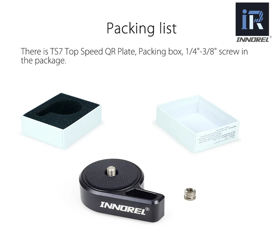 INNOREL TS7 Quick Release One camera Baseplate с винтом 1/"-3/8", максимальная скорость вращения для штативной головки DSLR, стабилизатор, слайдер
