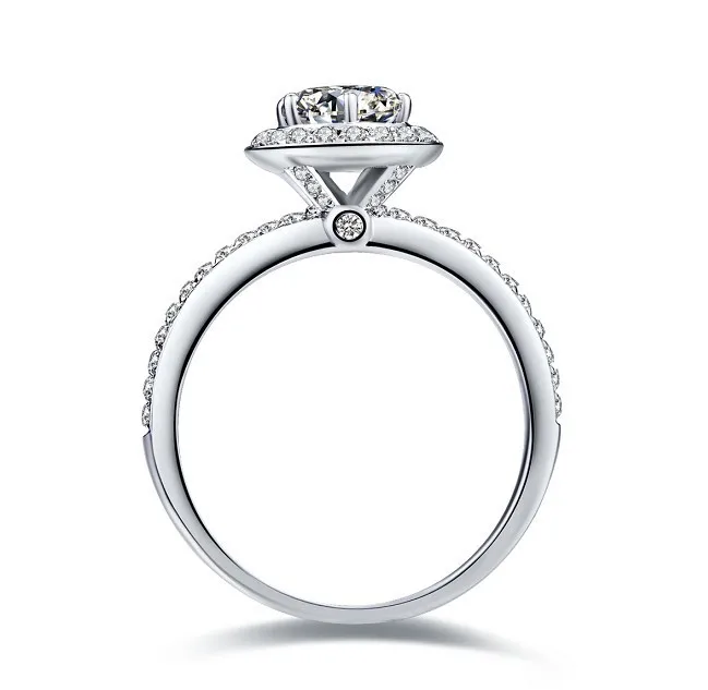 T модель романтическое твердое Золотое кольцо 750 пробы 3Ct лабораторное