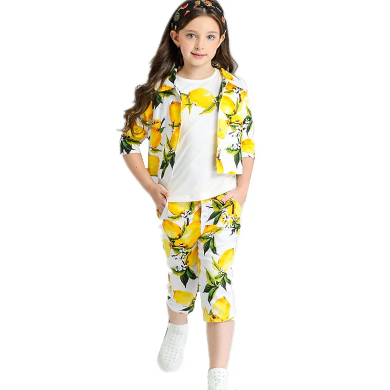 Красивая весенняя куртка для девочек лимон + хлопковая футболка повседневные