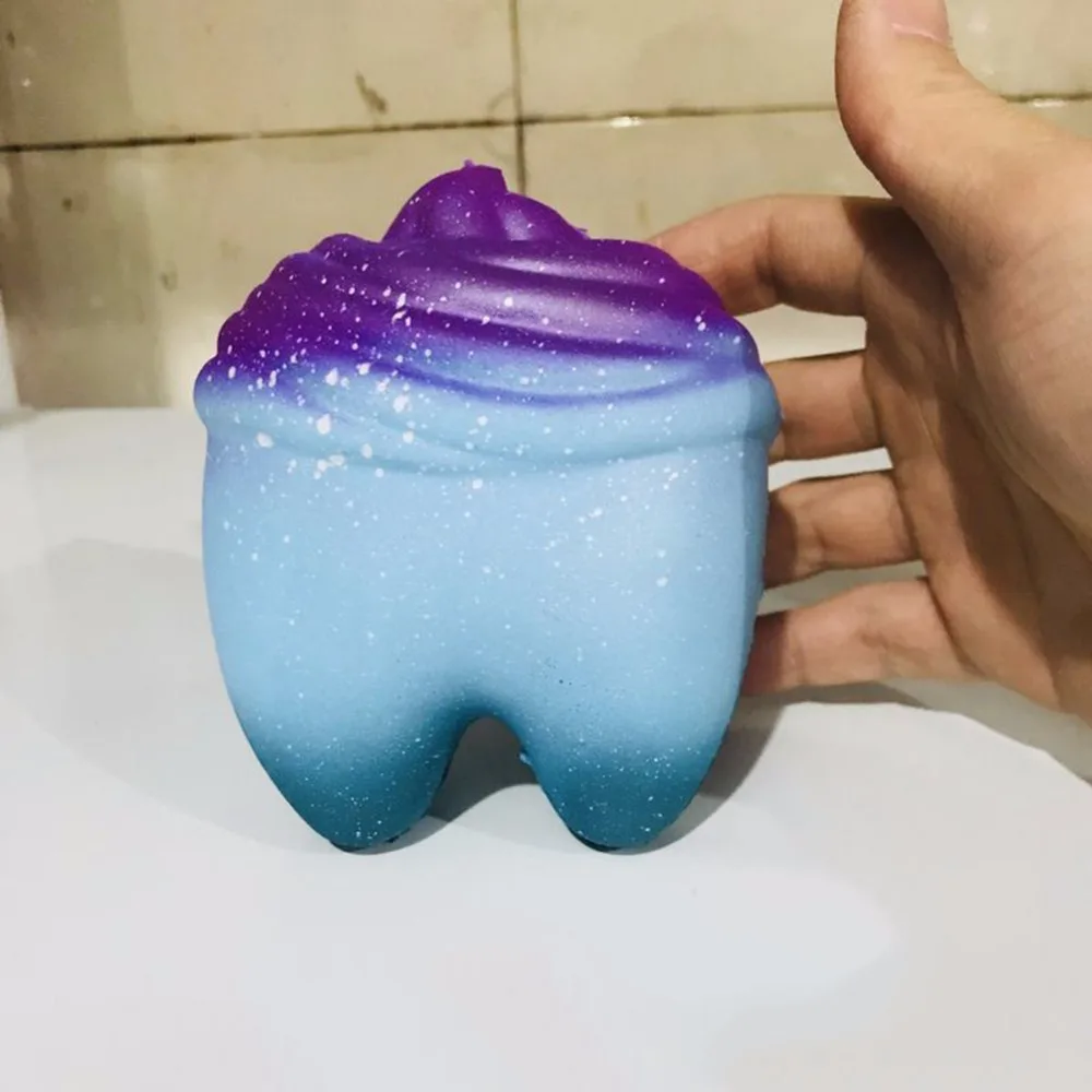 Jumbo поддельные милые Звездные Синие зубы украшения Squeeze осыпаются Fusion Kawai