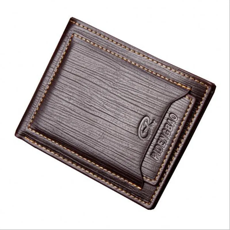 Модные мужские кожаные короткие кошельки с карманом по цене доллара отделением