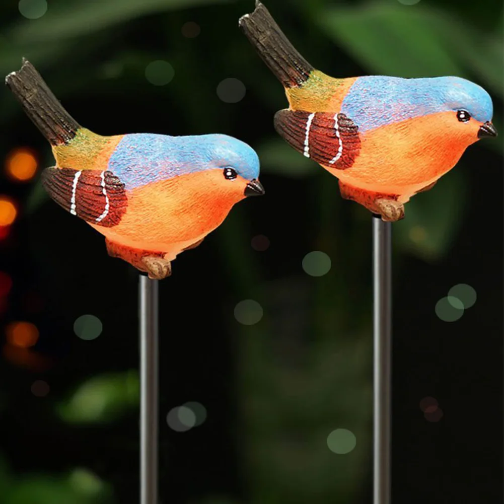 LED Bird Landscape Resin Solar Light Home Figurines Outdoor Night Garden Pathway Decorative Color Changing No Wiring Lawn Lamp | Лампы и