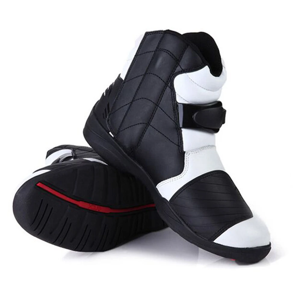 Кожаные ботинки в байкерском стиле ботильоны для гонок уличные