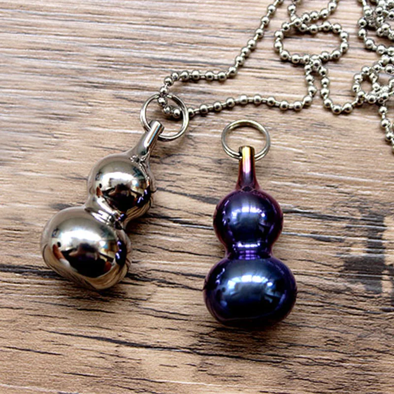 

1PC Mini Pure Titanium Solid Gourd Pendant Small Gift Ornaments Key Chain key Ring Pendant EDC Pocket Tool