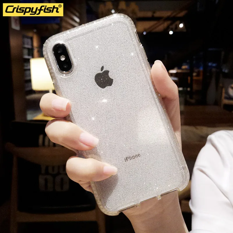 Роскошный Блестящий Мягкий чехол для iphone 6, 6s, 7, 8 Plus, противоударный, TPU, прозрачный, для iphone X, XR, XS MAX, задняя крышка для 11 Pro Max