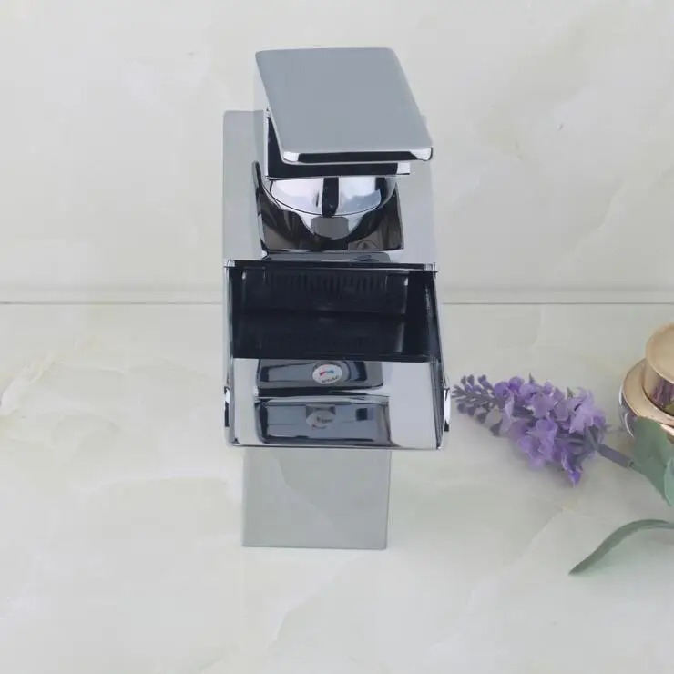 Латунный Смеситель для раковины хромированный Водопад ванной комнаты медный