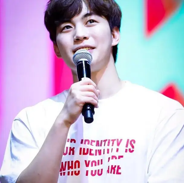 Vixx hongbin/футболка с короткими рукавами и круглым вырезом принтом Кто ты? летняя