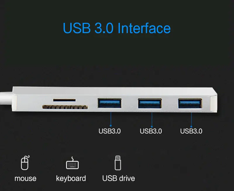 5-в-1 Тип-C концентратор Alu mi ню сплав USB-C адаптер USB 3,0 Порты и разъёмы SD кард-ридер для спортивной камеры Xiao mi Pad 2/3/4 mi pad4 3 mi Pad 4 Plus планшет