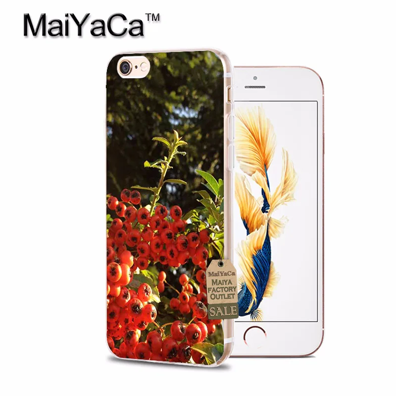 Мягкий чехол для телефона MaiYaCa из ТПУ с красным рованным деревом iPhone 8 7 6 6S Plus X 10 5 5s