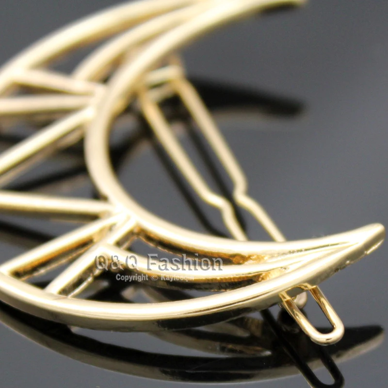 Заколка для волос с Золотым Полумесяцем треугольным вырезом заколка Пряжка