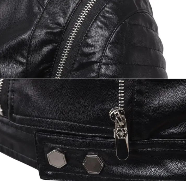 Индивидуализированная мотоциклетная мужская кожаная куртка тонкое пальто панк