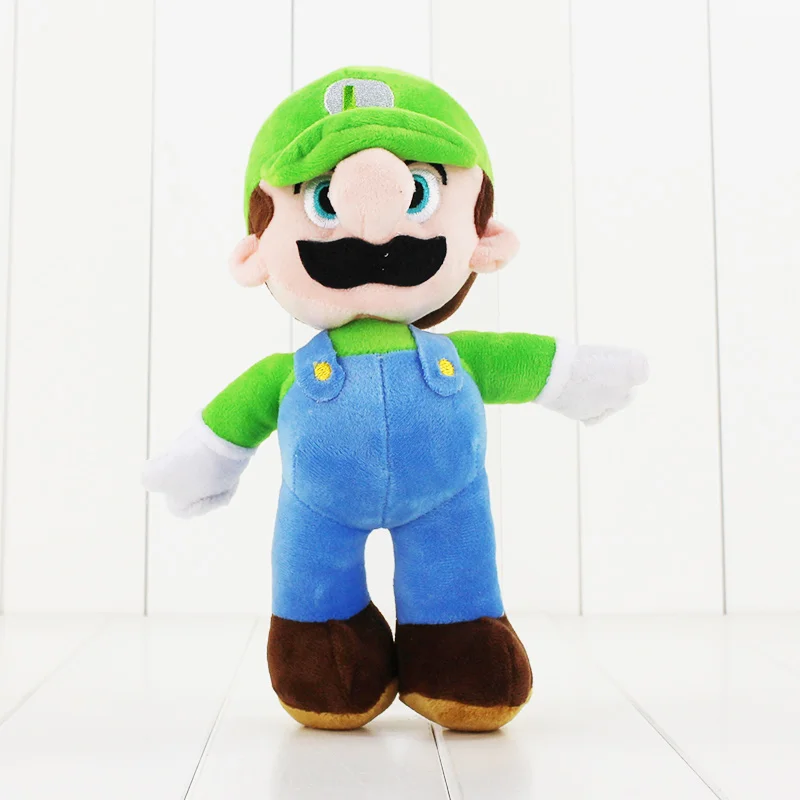 1" Super Mario Bros, плюшевые игрушки, стенд Марио и Луиджи, мягкая плюшевая игрушка, модные куклы Марио пелусия для детей, подарки - Цвет: 25cm Green Luigi