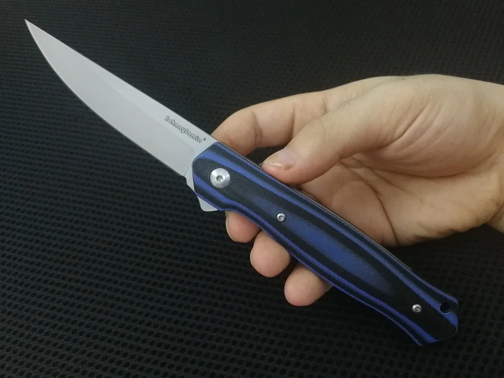 Blue black-Ti coated Jonnyjamie KWAIKEN III C11GP 3," 116 г G10 Ручка D2 лезвие Тактический шарикоподшипник Флиппер складные ножи для кемпинга - Цвет: Blue black-Ti coated