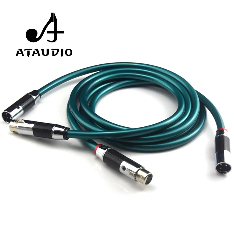ATAUDIO 1 пара Hifi XLR кабель Pure OCC аудио с высококачественным углеродным волокном Plug| |