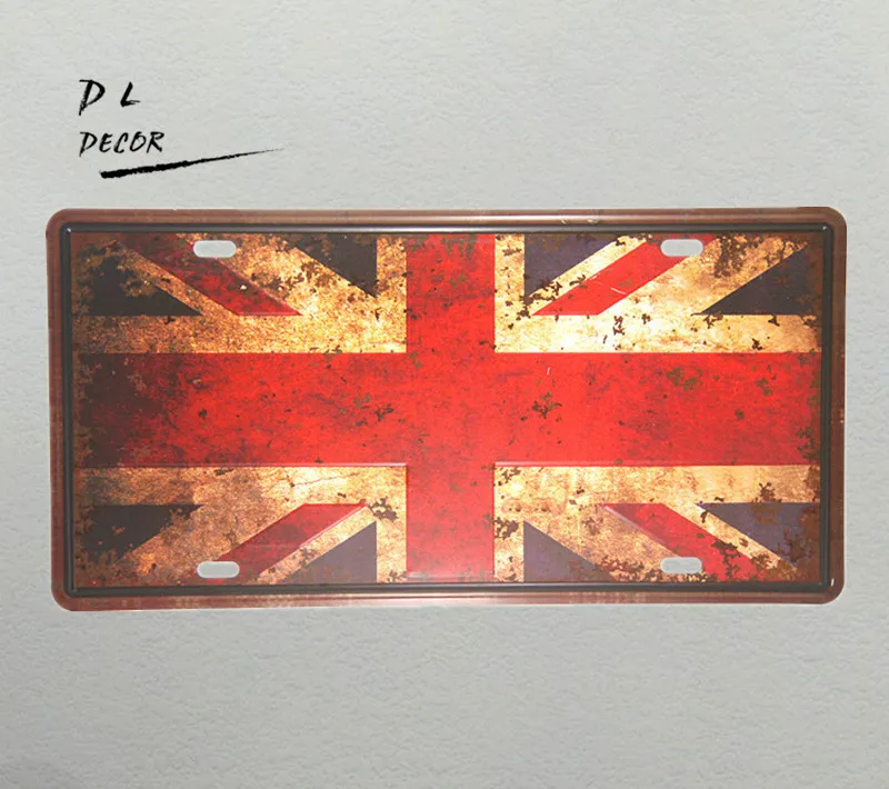 DL UK карта винтажный номерной знак металлический потертый шик украшение дома