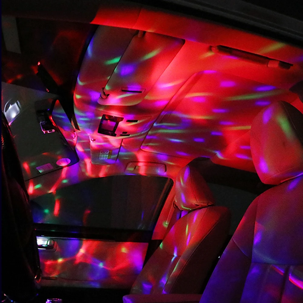 Автомобильная светодиодная автомобильная лампа USB окружающий светильник DJ RGB Мини Красочный музыкальный звуковой светильник USB-C интерфейс Apple интерфейс для праздников и вечеринок караоке