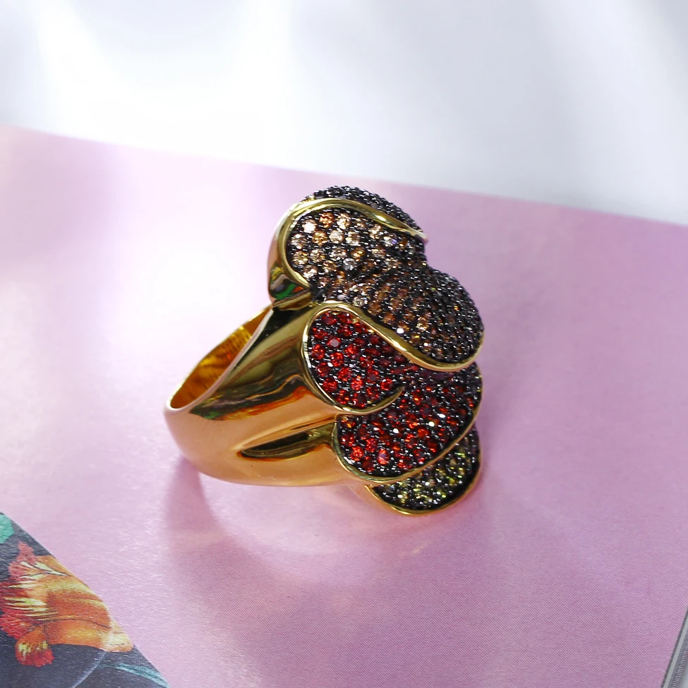 Новое поступление кольца для женщин многоцветное медное кольцо с кубическим