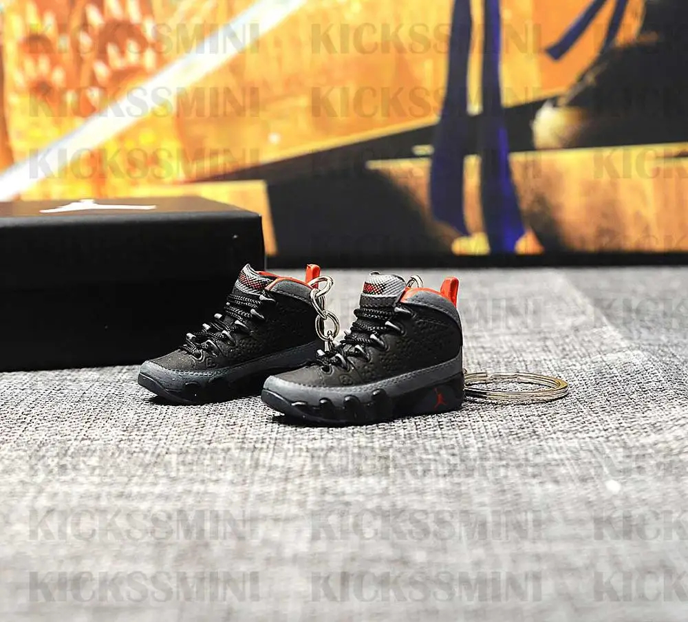 Дропшиппинг Air jordan 9 разводной брелок с кроссовком 1/6 масштаб 3D Мини кроссовок JORDAN Брелок В Форме куклы аксессуар