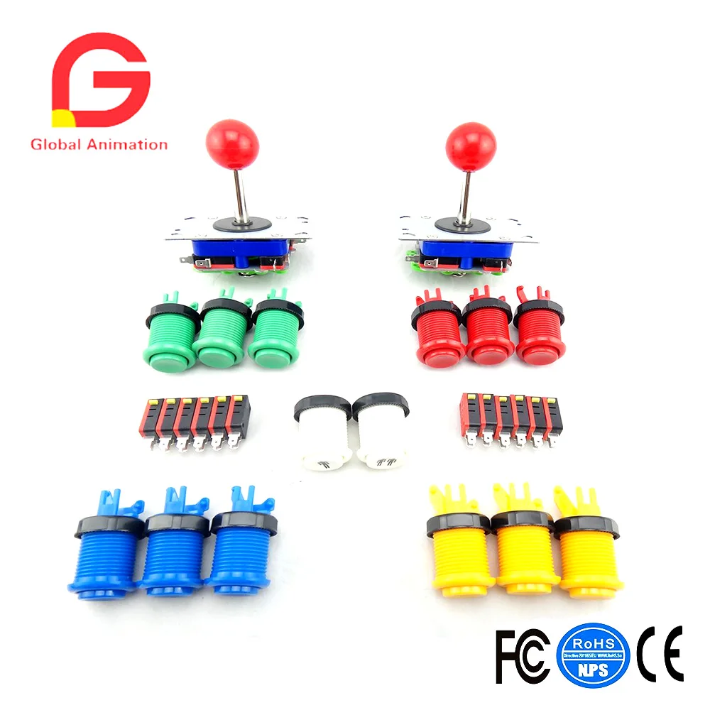 

Arcade Part Bundles Kit with 2 Arcade Joysticks,12 Push Buttons ,14 Microswitches for Jamma Arcade Video Game Accessory Kits