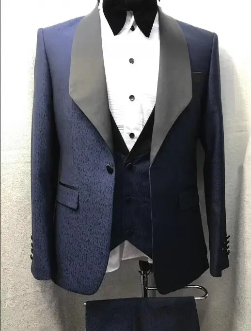6 Для мужчин свадебные костюмы Slim Fit Комплект из 3 предметов смокинг жениха дружка мастер церемоний Главная сцена куртка брюки жилет певица костюм - Цвет: 6