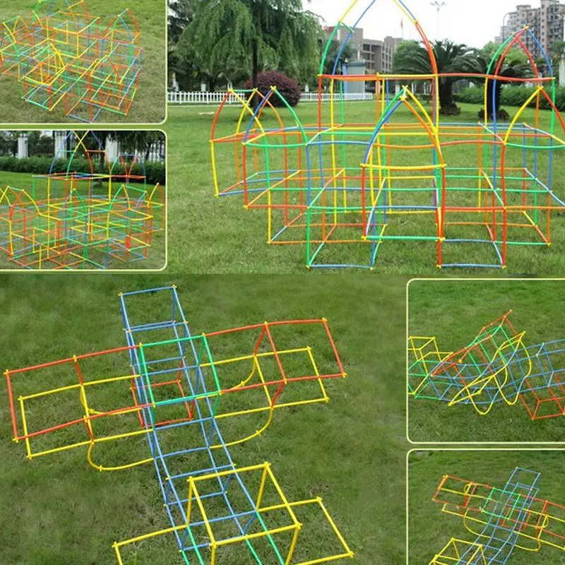 500 шт Пластиковые 4D соломенные строительные блоки для мальчиков и девочек, забавные развивающие игрушки