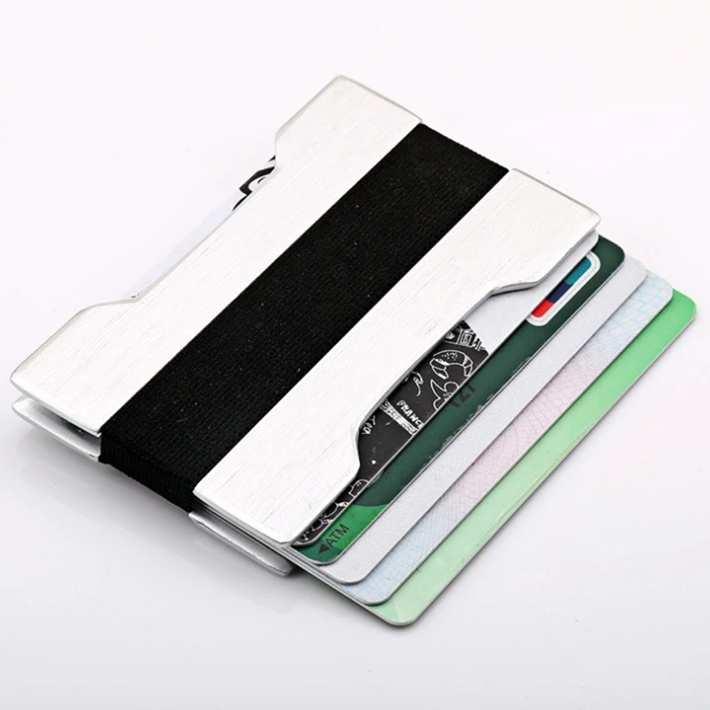 Тонкий алюминиевый держатель для кредитных карт с Rfid защитой мужчин и женщин