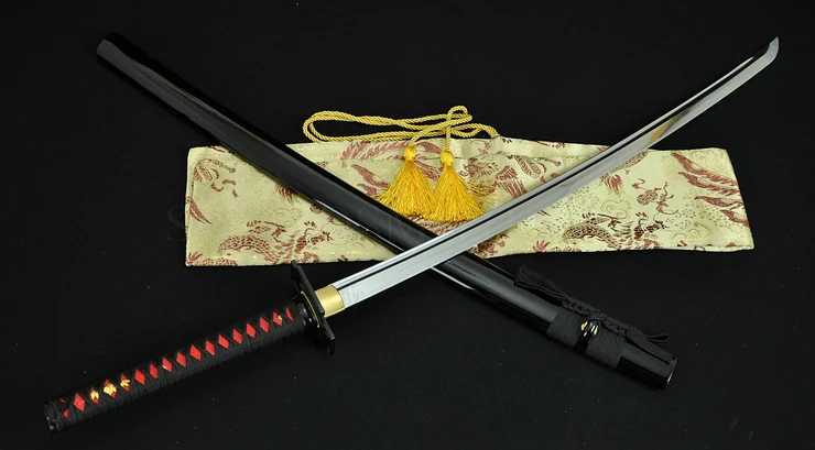Японский самурайский меч катана Ручная ковка 1060 Высокоуглеродистый стальной