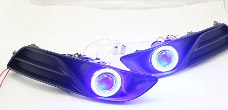 

DRL COB angel eye ( 6 colors ) + projector lens + H3 halogen fog lamp + fog lamp cover for Nissan Sylphy 2012-14