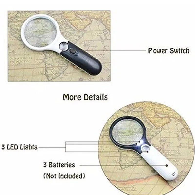 Xinxiang несколько функций Мини 3x ручной подсветкой Карманная Лупа с светодиодный