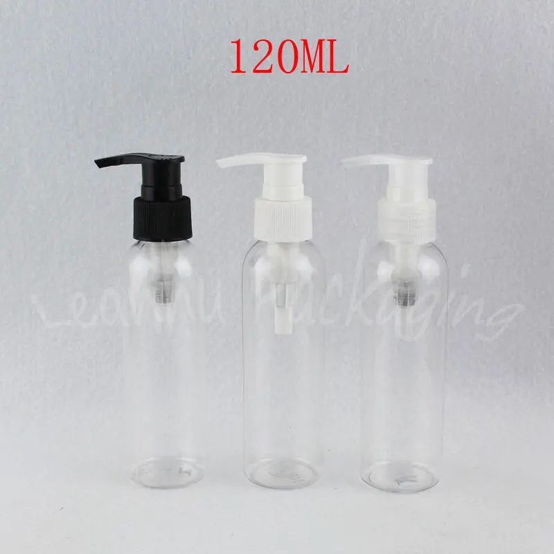 120ML Transparent Round Shoulder Plastic Bottle , 120CC Shampoo / Lotion Packaging Bottle , Makeup Sub-bottling ( 40 PC/Lot )