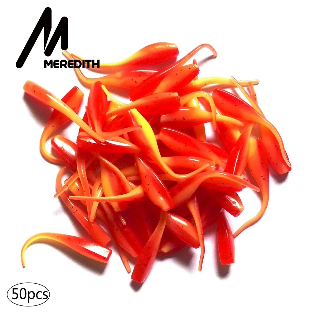 

50 шт./лот ПВХ цветной хвост головастика плавающие приманки для Пресноводной морской рыбалки Бесплатная доставка