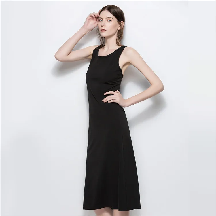 Женское Клубное платье с круглым вырезом и открытой спиной однотонное