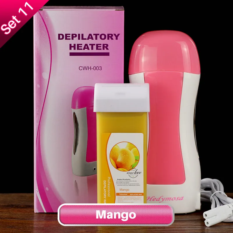 Set 11 Mango Набор восковых нагревателей для удаления волос Эпилятор 110 V/220 v-240 V бритье 100g восковая безболезненная машина для салона красоты* 1+ воск* 1 - Цвет: Set 11 Mango