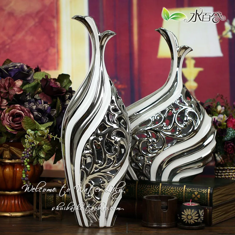 

Floor to ceiling white vase home decorations ornaments ornaments Jingdezhen Ceramic Crafts ornaments of modern living room