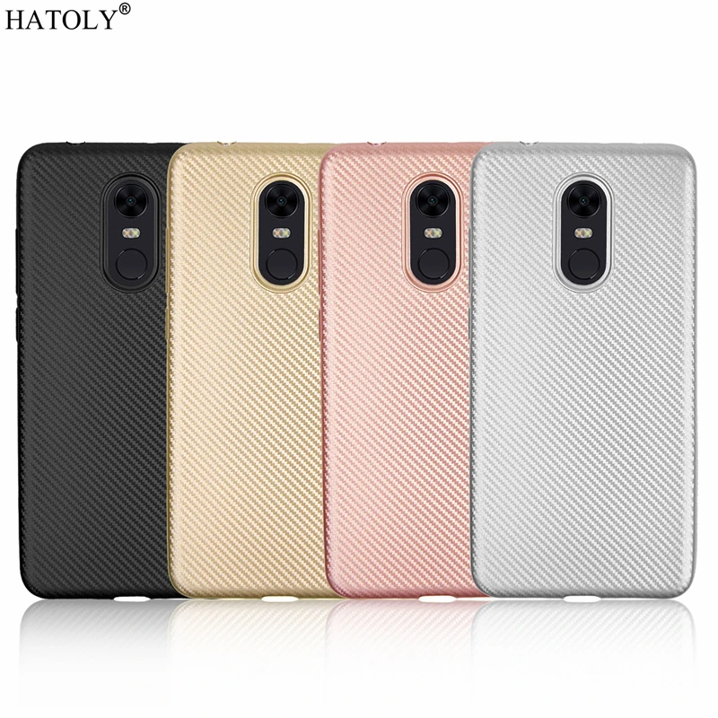 Чехол HATOLY для Xiaomi Redmi 5 Plus 99 дюйма ультратонкий мягкий ТПУ углеродное волокно