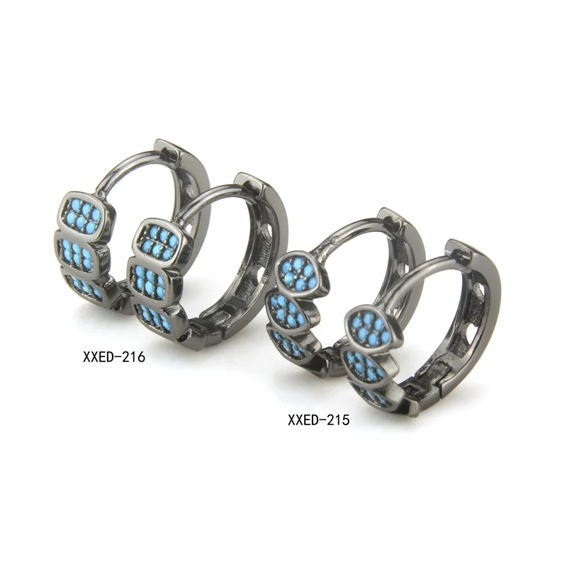 BSWEET Black copper blue 24 stone ring earrings ladies fashion party simple classic wild decorative jewelry | Украшения и