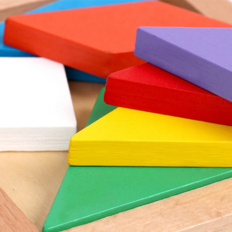 YEXAHQM деревянные головоломки Tangram обучения Образование Логические игрушки для