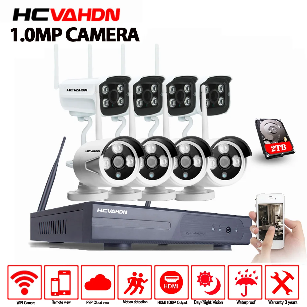 Беспроводная камера видеонаблюдения HCVAHDN 8 каналов 1080 пикселей комплект из ИК