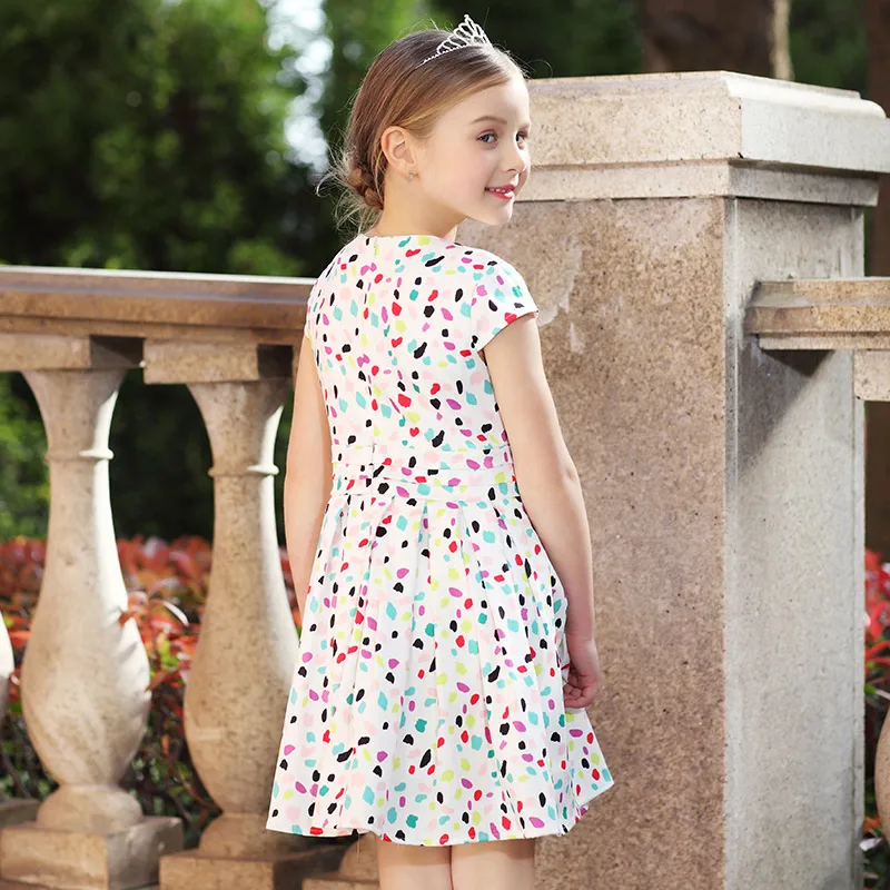 Beenira Girls Dresses 2019 New European And American Style Children Colorful Dots Princess Dress Design For 4-14Y Summer | Детская