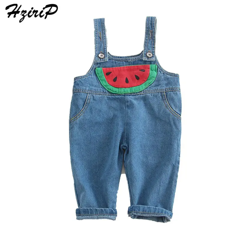 HziriP/летние милые комбинезоны унисекс Новинка модные детские джинсовые брюки с